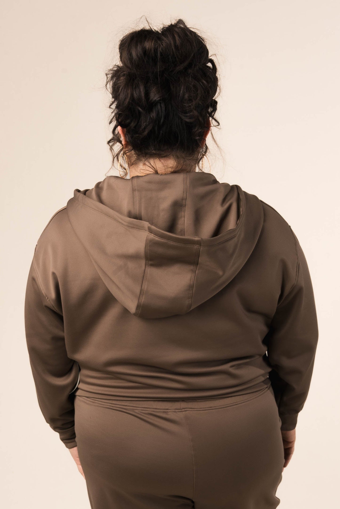 Split Neck Hooded Pullover