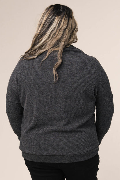 Ribbed Draped Neck Top