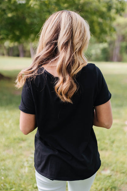 Notched Neck Pocket Tee