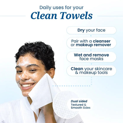 Clean Skin Club | XL Disposable Face Towel Cloths - 50 ct