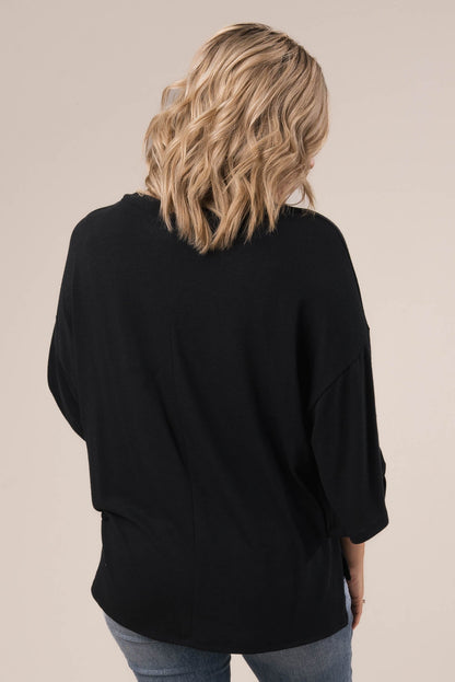 Hacci Knit Tab Sleeve Top