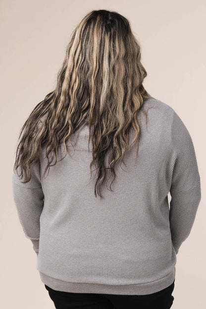 Ribbed Draped Neck Top