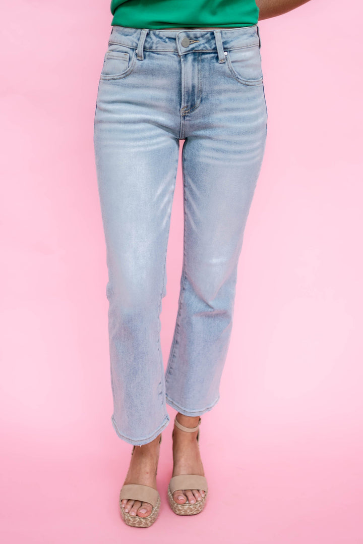 Risen Denim | Mia Mid Rise Crop Flare Jeans