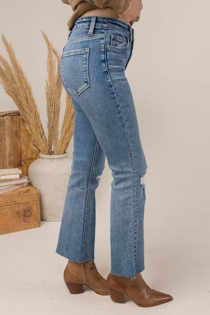 VERVET Denim | Jolene High Rise Crop Flare Jeans