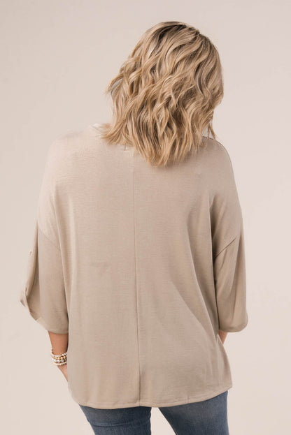 Hacci Knit Tab Sleeve Top