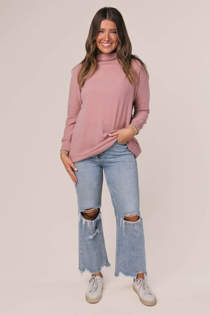 Ribbed Draped Neck Top
