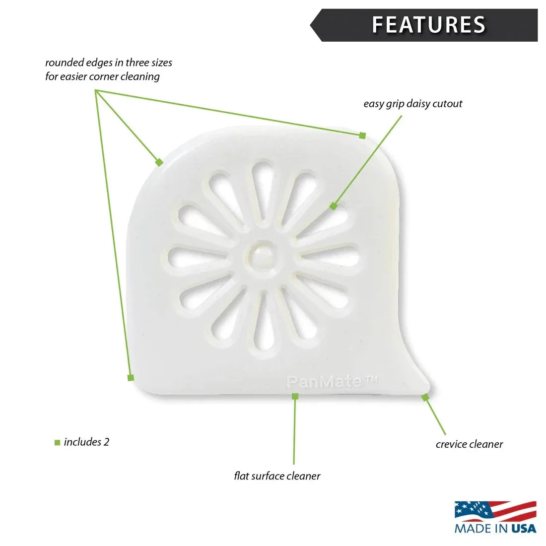 Rada | Daisy PanMate Scraper - 2 pk