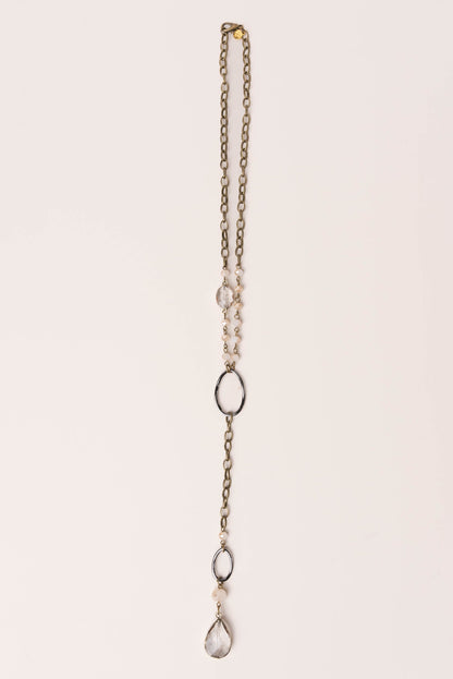 CZ Chandelier Pendant Lariat Necklace