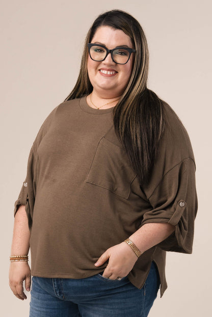 Hacci Knit Tab Sleeve Top
