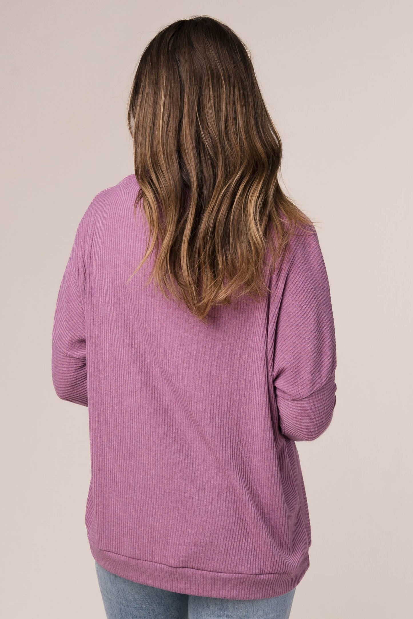 Ribbed Draped Neck Top