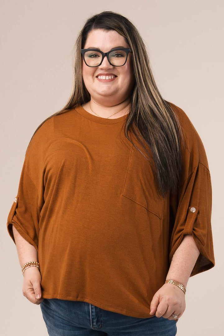 Hacci Knit Tab Sleeve Top