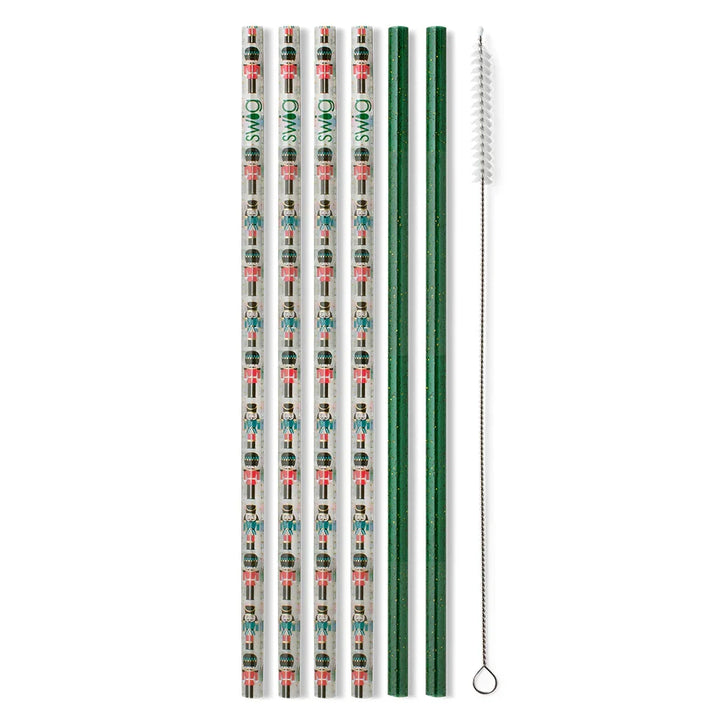 Swig Holiday Reusable Straws + Brush Set