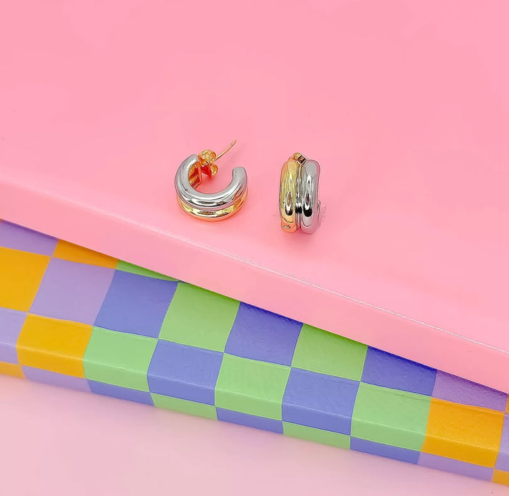 Treasure Jewels | Double Color Chunky Huggie