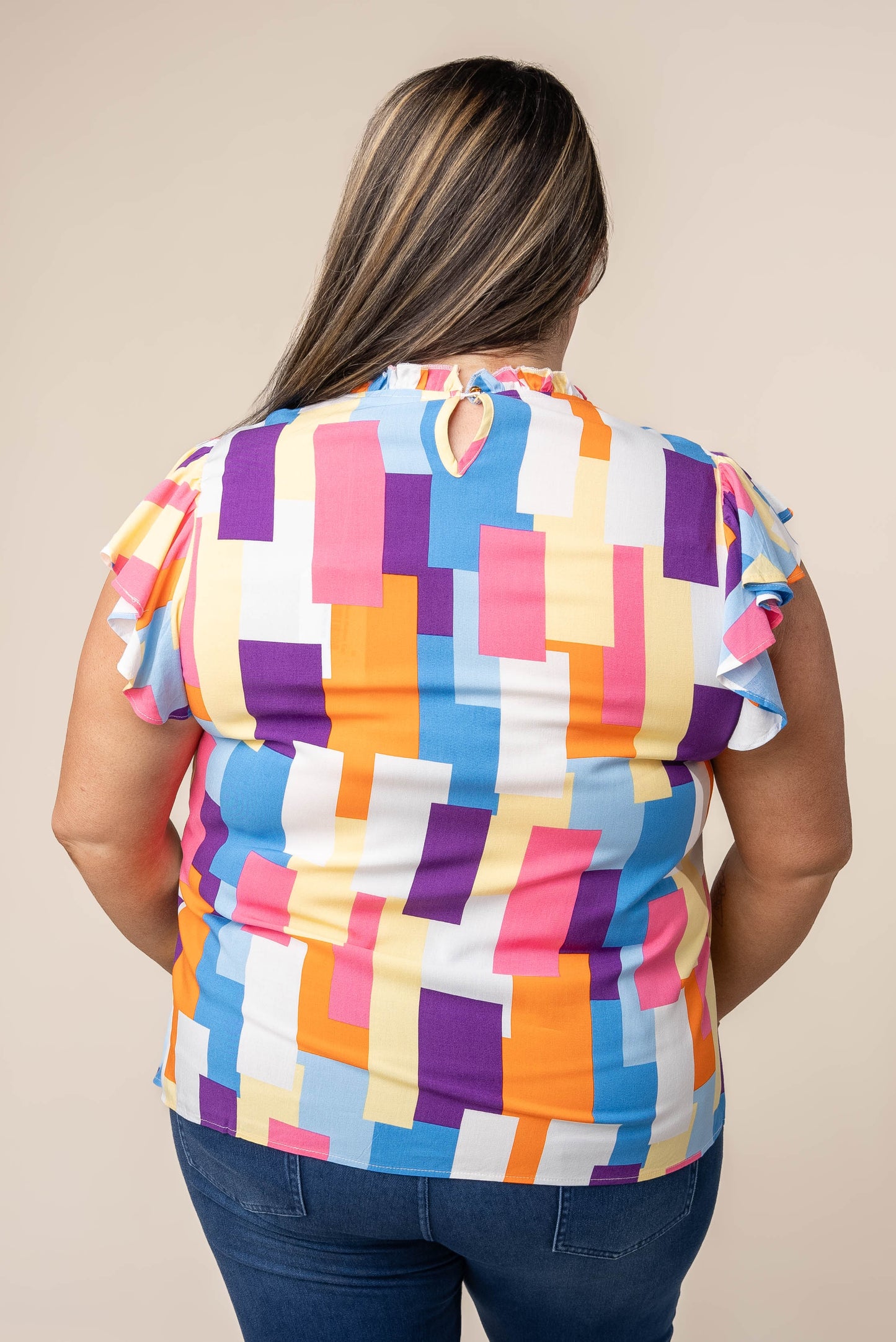 Color Block Ruffled Top *Final Sale*
