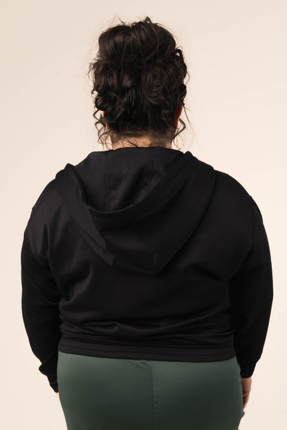 Split Neck Hooded Pullover