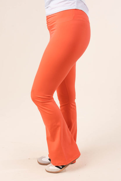 Ruched Waist Flared Yoga Pants