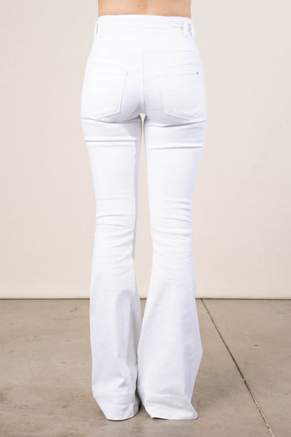 Mica Denim | Allie High Rise Belted Flare Jeans