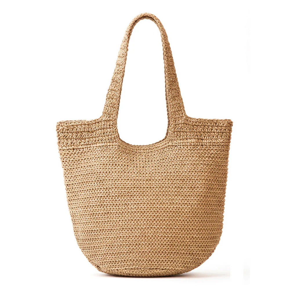 Capri Market Raffia Round Bottom Tote Bag
