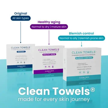 Clean Skin Club | XL Travel Disposable Face Towel Cloths - 10 ct