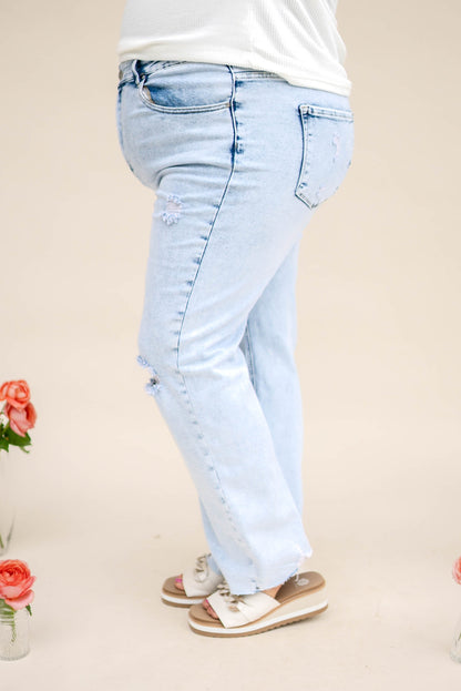 Risen Denim | Isla High Rise Crop Straight Leg Jeans