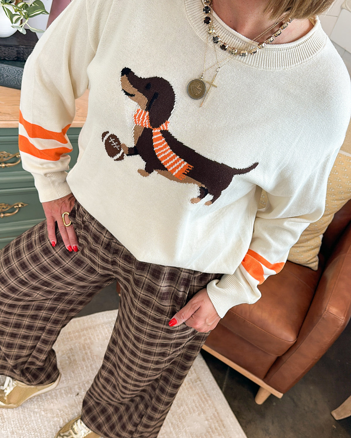 Game Day Dog Graphic Sweater