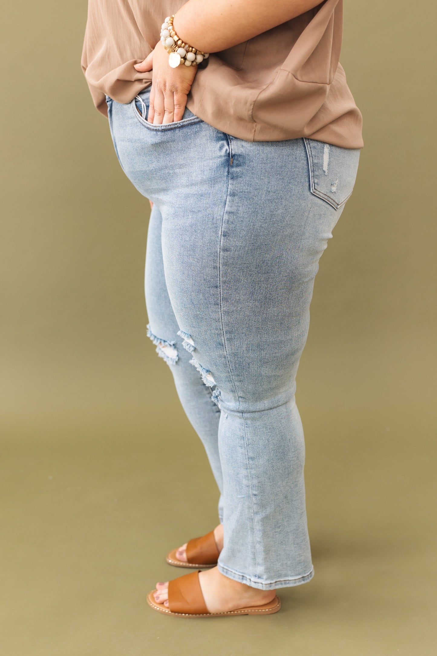 Risen Denim | Demi Mid Rise Straight Leg Jeans
