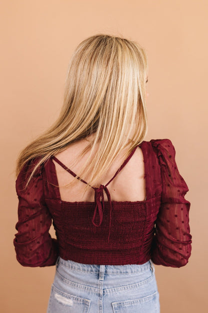 Swiss Dot Ruched Top *Final Sale*