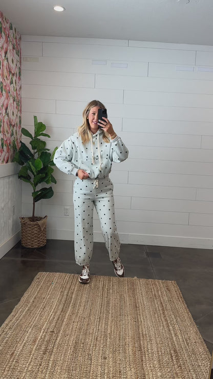 Snuggle Spot Polka Dot Hoodie + Jogger Set
