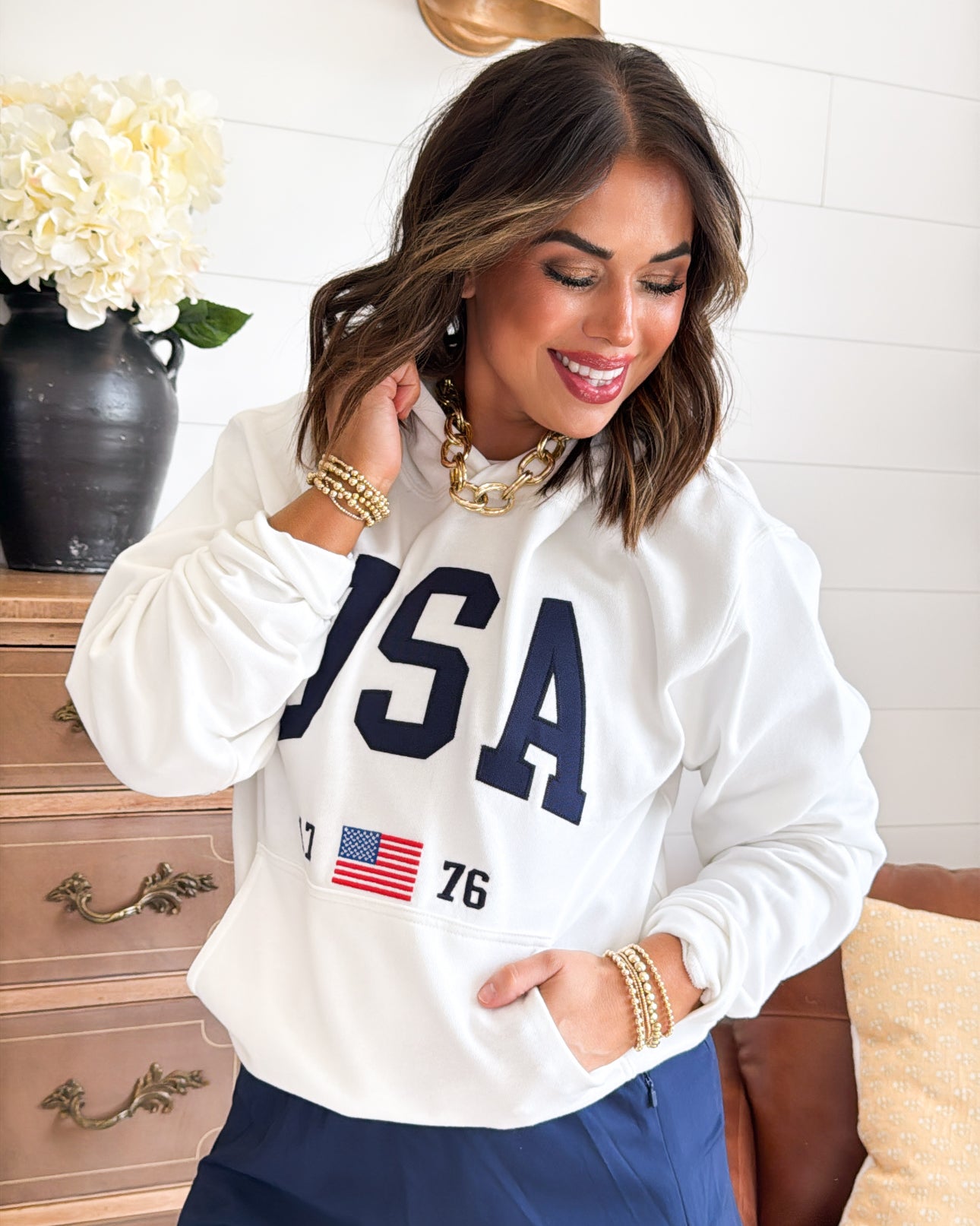 USA 1776 Graphic Hooded Pullover