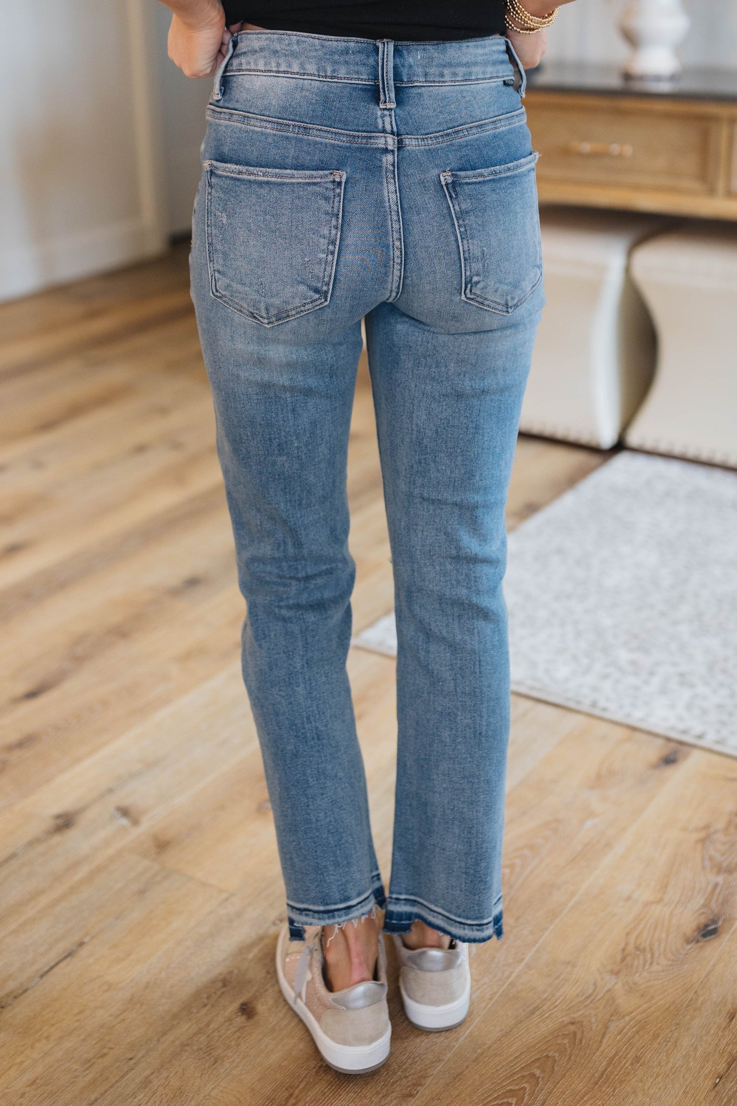 Risen Denim | Evie High Rise Crop Straight Leg Jeans